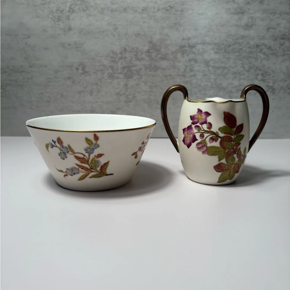 Royal Worcester Evesham Porcelain Bowl & Creamer-Preowned EUC-No Chips or Cracks